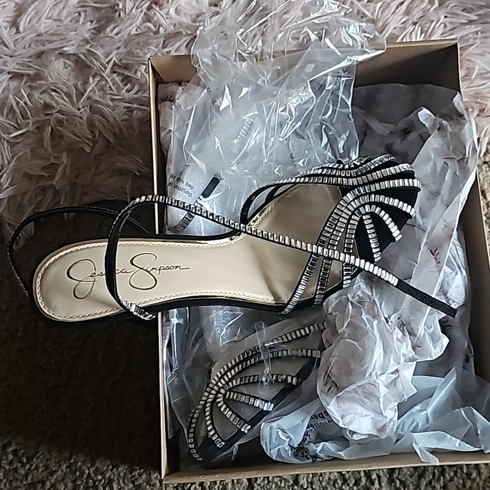 Jessica Simpson sparkly strappy heels